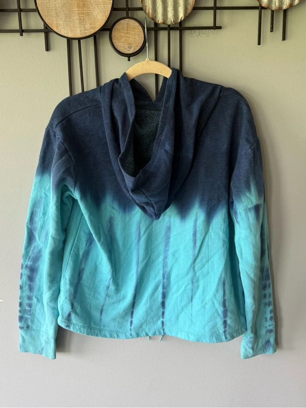 Justice Navy to Teal Ombre Tie-Dye Pullover Hoodie size 18/20